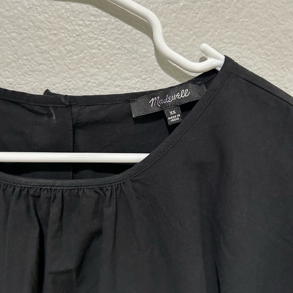 madewell crop cinched sides black “jewel” top - Picture 6 of 6